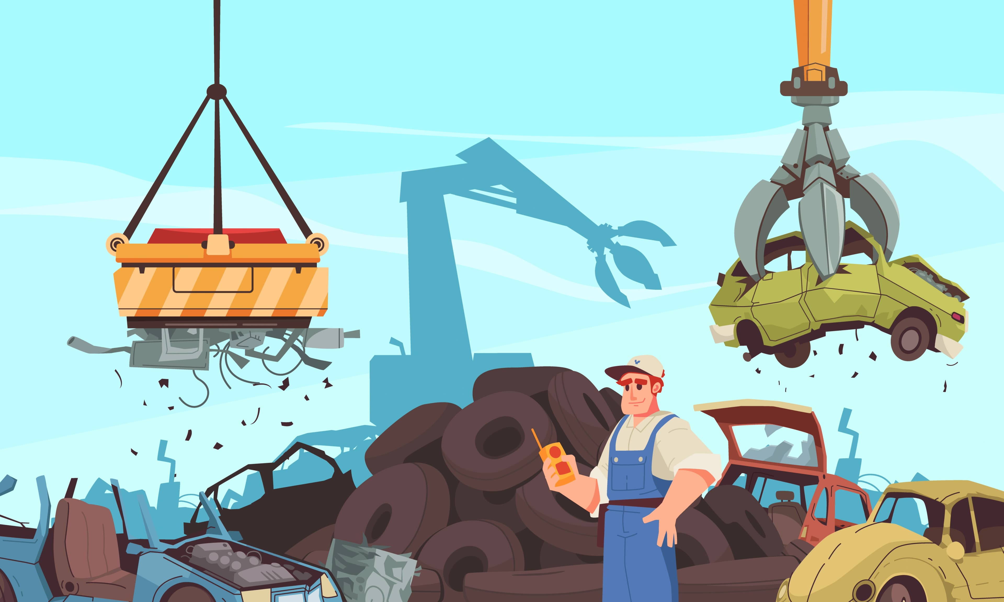 Scrap car hero background